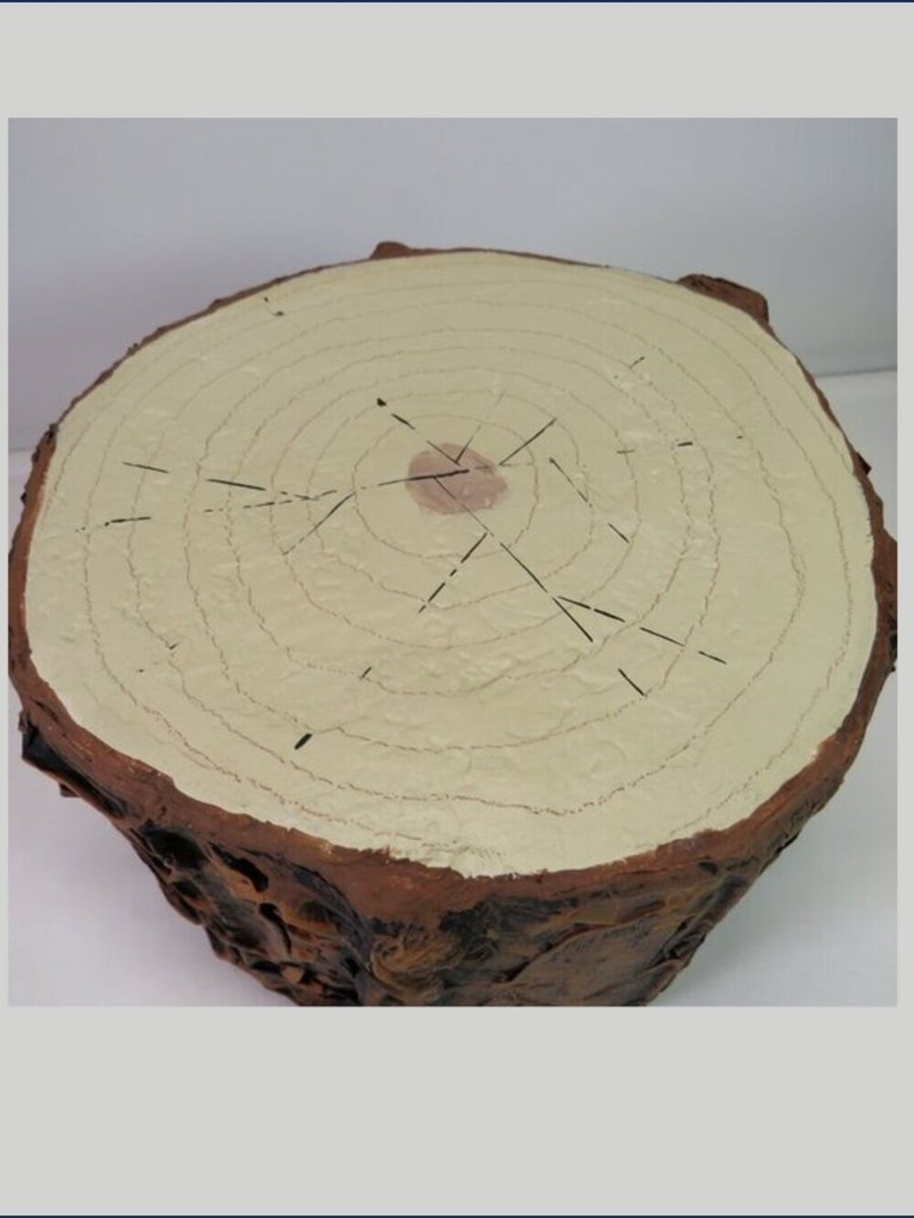 Handcrafted Rustic Tree Log Trunk Display Riser Woodland Faux Stump Decor Stand - Picture 9 of 12